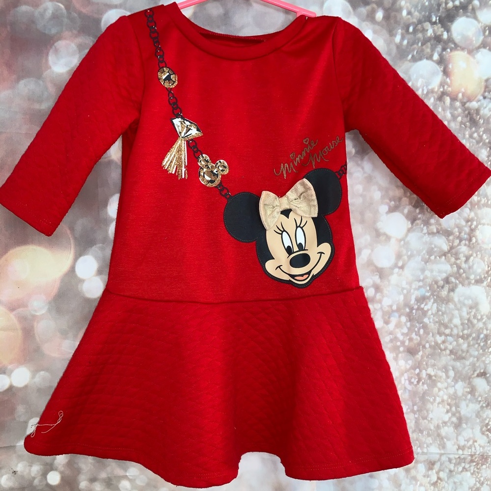Red and gold Minnie mouse dress
